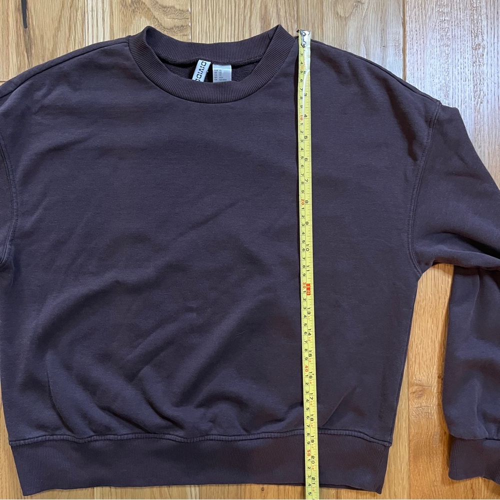 H&M (Divided) Chocolate Brown Cosy Crewneck Sweatshirt. Women's XS - Picture 6 of 9